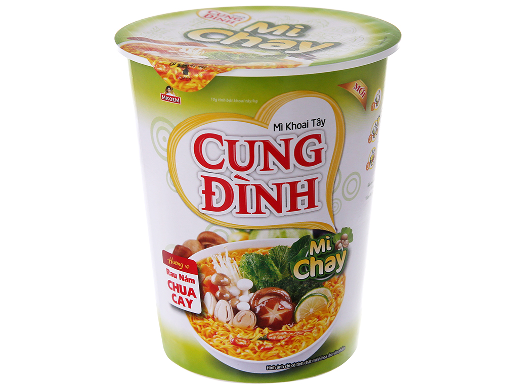 Mì ly Cung đình  chay rau nấm chua cay 70g Thùng 24 ly